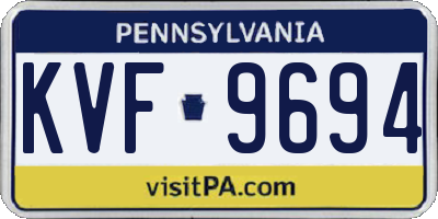 PA license plate KVF9694