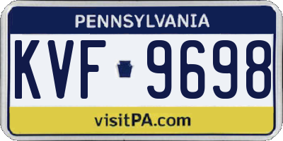 PA license plate KVF9698