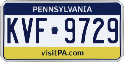 PA license plate KVF9729