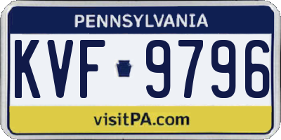 PA license plate KVF9796