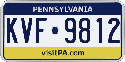 PA license plate KVF9812