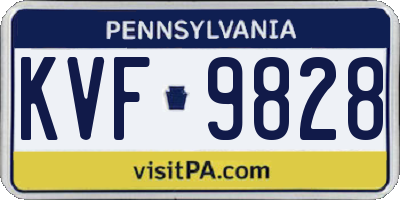 PA license plate KVF9828