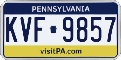 PA license plate KVF9857