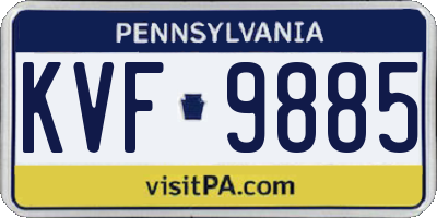 PA license plate KVF9885