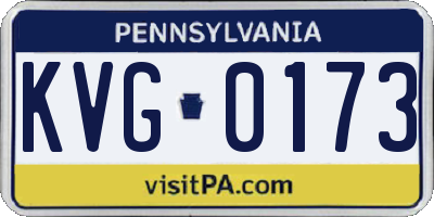 PA license plate KVG0173