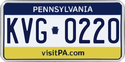 PA license plate KVG0220