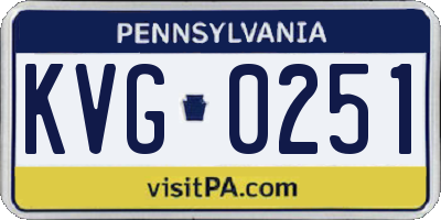 PA license plate KVG0251