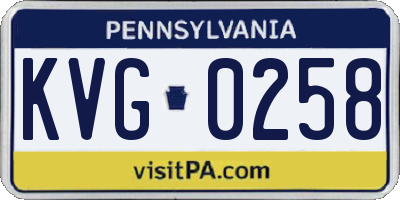 PA license plate KVG0258