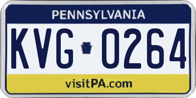 PA license plate KVG0264