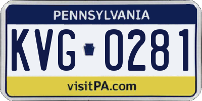 PA license plate KVG0281