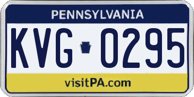 PA license plate KVG0295