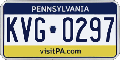 PA license plate KVG0297