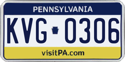 PA license plate KVG0306