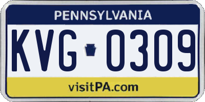 PA license plate KVG0309