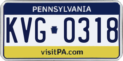 PA license plate KVG0318