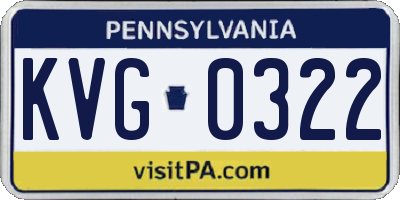 PA license plate KVG0322