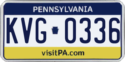PA license plate KVG0336