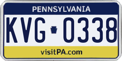 PA license plate KVG0338