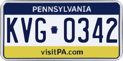 PA license plate KVG0342