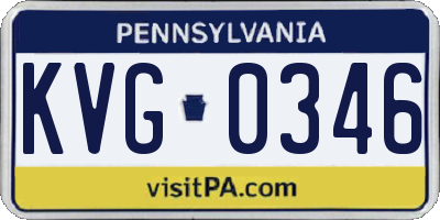 PA license plate KVG0346
