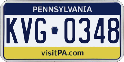 PA license plate KVG0348