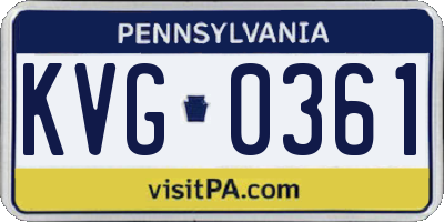 PA license plate KVG0361