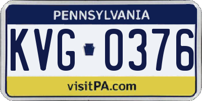 PA license plate KVG0376