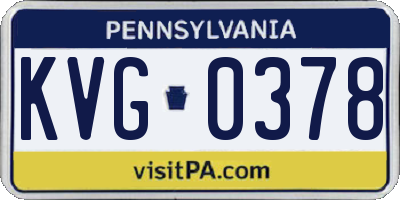 PA license plate KVG0378