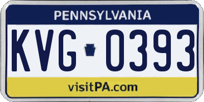 PA license plate KVG0393