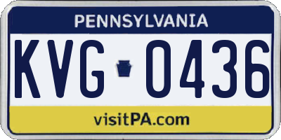 PA license plate KVG0436