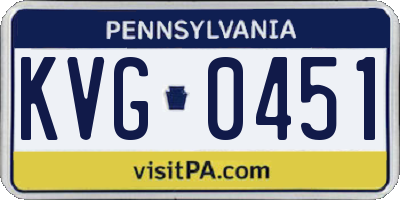 PA license plate KVG0451