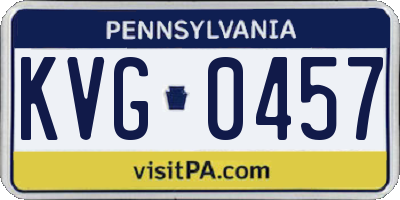 PA license plate KVG0457