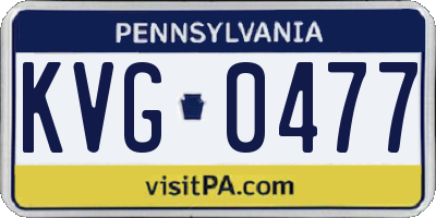 PA license plate KVG0477