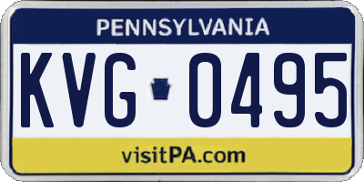 PA license plate KVG0495