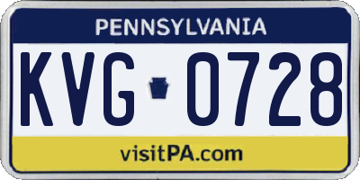 PA license plate KVG0728