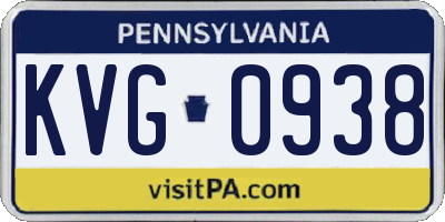 PA license plate KVG0938