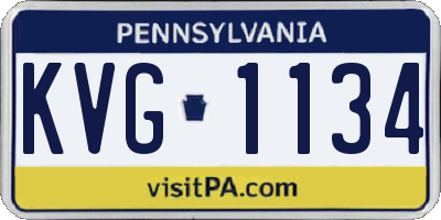 PA license plate KVG1134