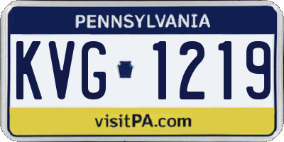 PA license plate KVG1219