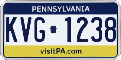 PA license plate KVG1238