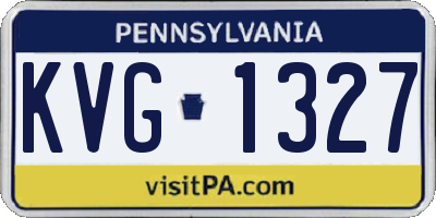 PA license plate KVG1327