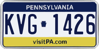 PA license plate KVG1426