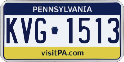 PA license plate KVG1513