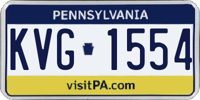 PA license plate KVG1554