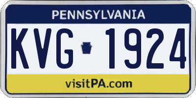PA license plate KVG1924