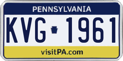 PA license plate KVG1961