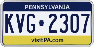 PA license plate KVG2307