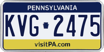 PA license plate KVG2475