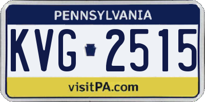 PA license plate KVG2515
