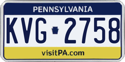 PA license plate KVG2758