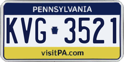 PA license plate KVG3521